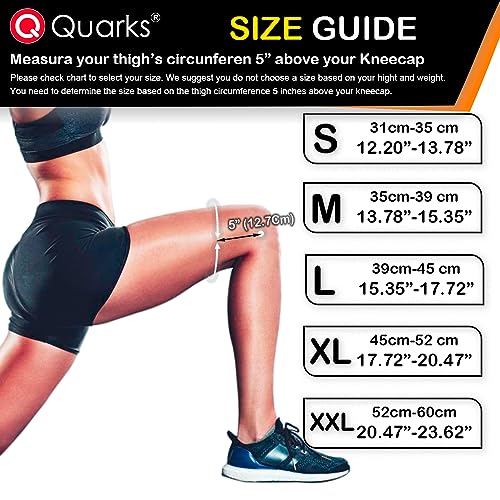QUARKS Knee Brace and Resistance Bands - Knee Pain Men & Women, Compression Knee Sleeves for Knee Pain Relief Set, Knee Support with Side Stabilizers, Knee Protector for Sports, Runner, Meniscus Tear,