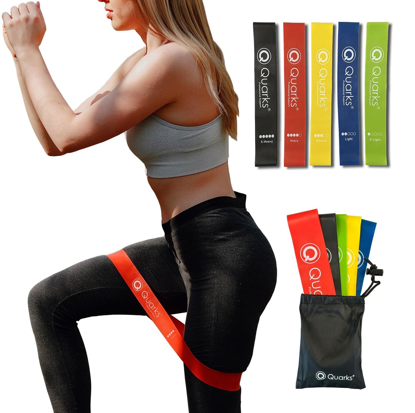 QUARKS Rodillera y Bandas  | Alivio de Dolor de Rodilla para Hombres y Mujeres | Rodillera de Compresión con Estabilizadores Laterales | Para Deportes, Corredores, Rotura de Meniscos, LCA, LCP, Artritis y Bandas de Resistencia Fit Simplify.