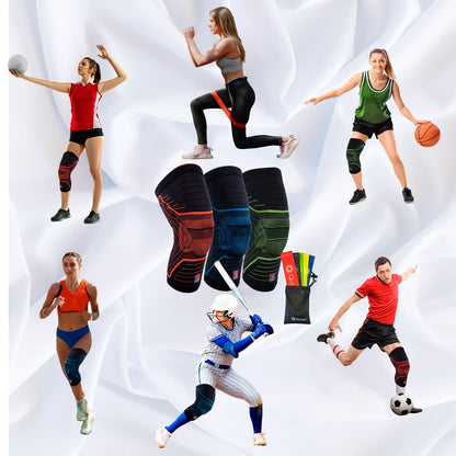 QUARKS Rodillera y Bandas  | Alivio de Dolor de Rodilla para Hombres y Mujeres | Rodillera de Compresión con Estabilizadores Laterales | Para Deportes, Corredores, Rotura de Meniscos, LCA, LCP, Artritis y Bandas de Resistencia Fit Simplify.