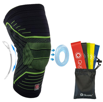 QUARKS Rodillera y Bandas  | Alivio de Dolor de Rodilla para Hombres y Mujeres | Rodillera de Compresión con Estabilizadores Laterales | Para Deportes, Corredores, Rotura de Meniscos, LCA, LCP, Artritis y Bandas de Resistencia Fit Simplify.