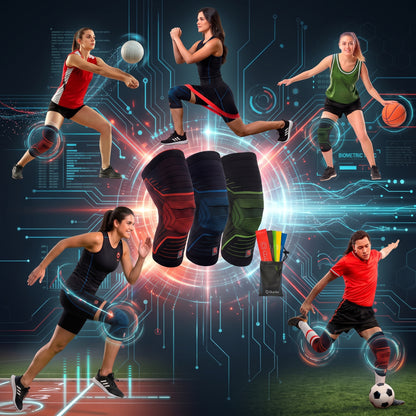 QUARKS Knee Brace and Resistance Bands - Knee Pain Men & Women, Compression Knee Sleeve for Knee Pain Relief Set, Knee Support with Side Stabilizers, Knee Protector for Sports, Runner, Meniscus Tear, ACL,PCL,Arthritis and Fit Simplify Resistance Loop