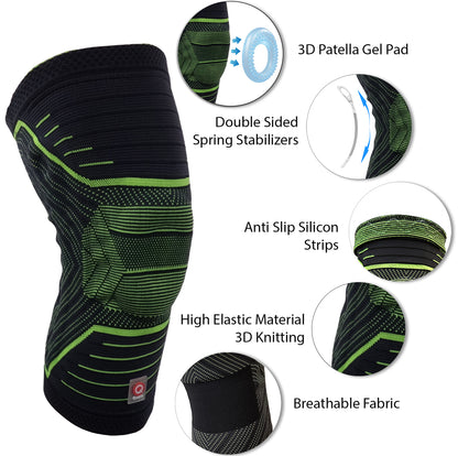 QUARKS Rodillera y Bandas  | Alivio de Dolor de Rodilla para Hombres y Mujeres | Rodillera de Compresión con Estabilizadores Laterales | Para Deportes, Corredores, Rotura de Meniscos, LCA, LCP, Artritis y Bandas de Resistencia Fit Simplify.