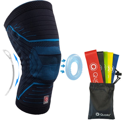 QUARKS Rodillera y Bandas  | Alivio de Dolor de Rodilla para Hombres y Mujeres | Rodillera de Compresión con Estabilizadores Laterales | Para Deportes, Corredores, Rotura de Meniscos, LCA, LCP, Artritis y Bandas de Resistencia Fit Simplify.